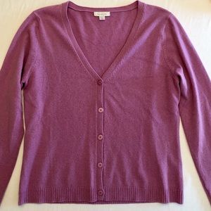 Garnet Hill Cashmere V-Neck Cardigan